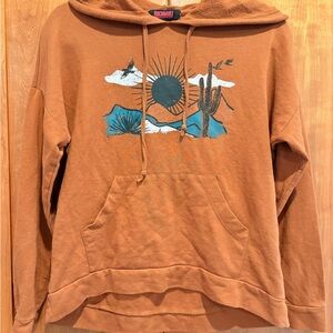 Rockabilly Brown Graphic Hoodie